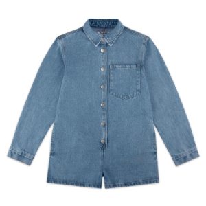 Denim Romper Long Sleeve